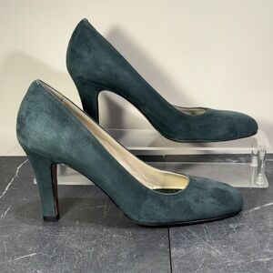 Women Adrienne Vittadini Pumps | Size 8 | Teal Green Suede Heels Made in Italy